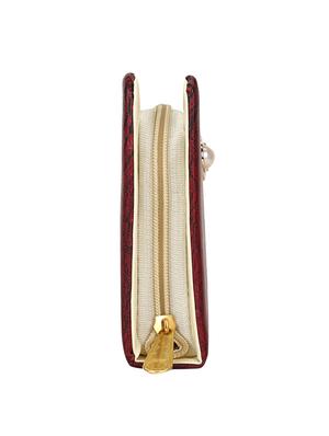 maroon leatherette clutch - 13308757 - Standard Image - 4