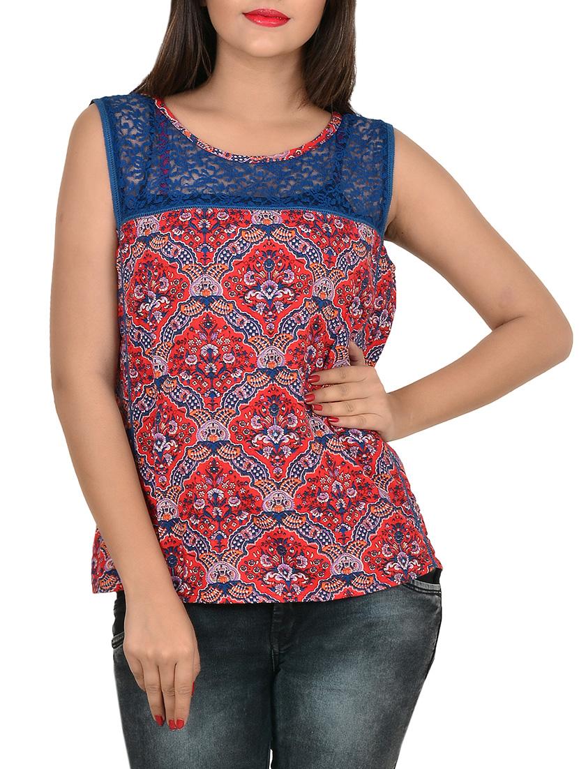 lace detail sleeveless top - 13309470 - Zoom Image - 1