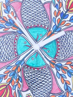 imithila handpainted decorative analog wall clock - 13310535 - Standard Image - 4