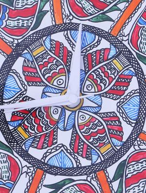 imithila handpainted decorative analog wall clock - 13310541 - Standard Image - 4