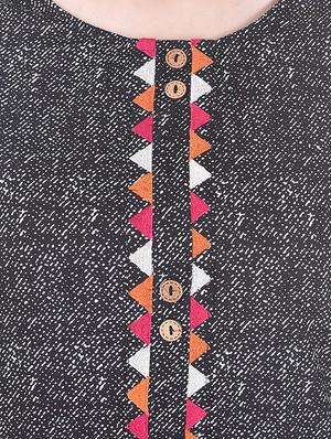 grey cotton straight kurta - 13310982 - Standard Image - 4