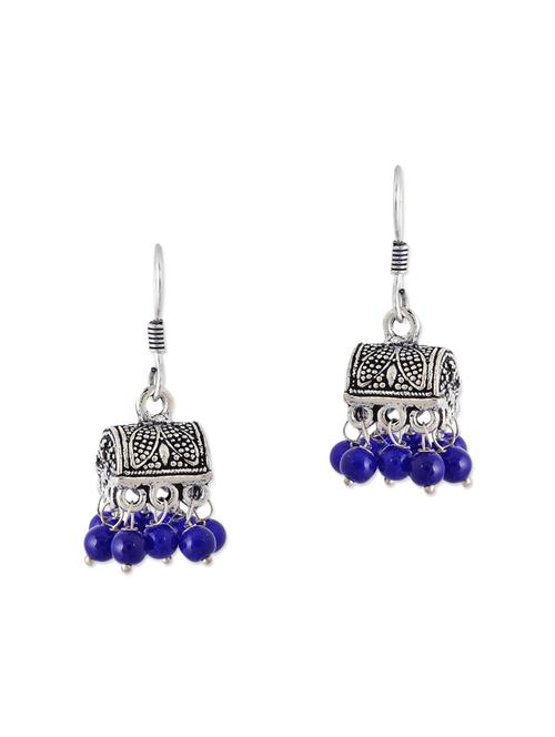 blue metal drop earrings - 13312349 - Standard Image - 1