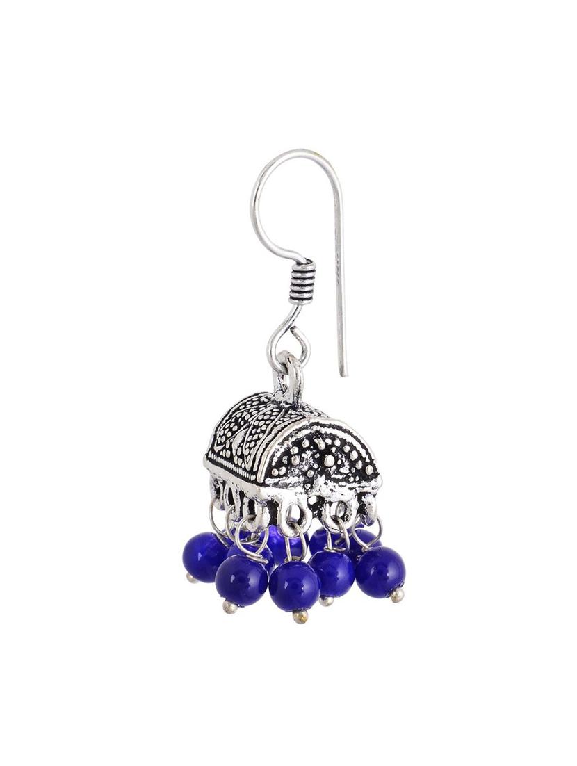 blue metal drop earrings - 13312349 - Zoom Image - 2