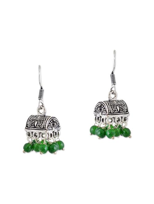 green metal drop earrings - 13312351 - Standard Image - 1