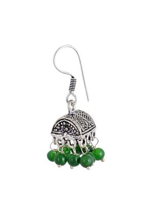 green metal drop earrings - 13312351 - Standard Image - 2