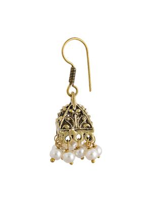 gold metal drop earrings - 13312353 - Standard Image - 2