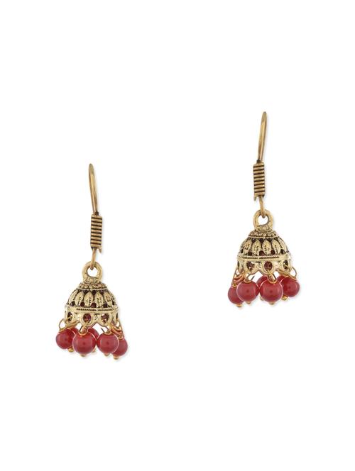 red metal drop earrings - 13312382 - Standard Image - 1