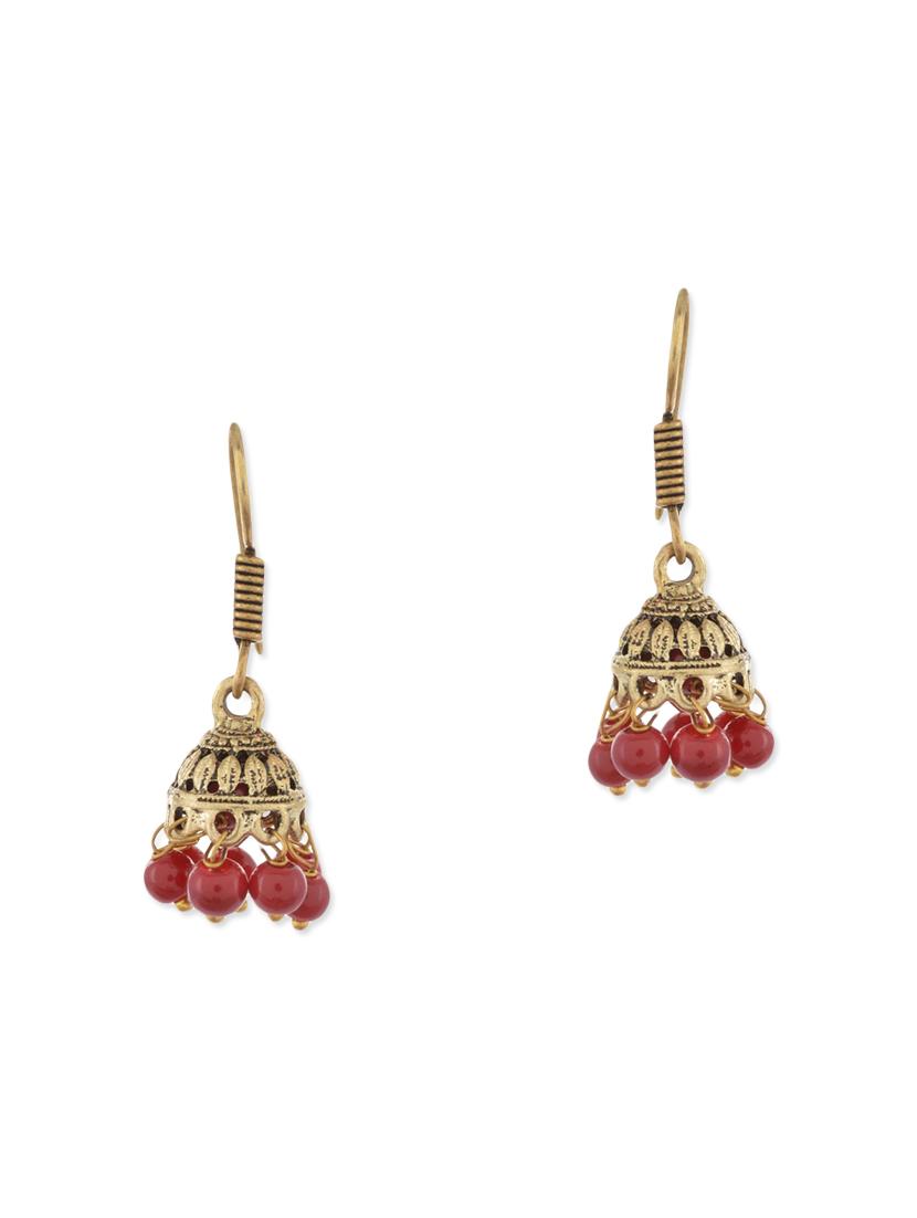 red metal drop earrings - 13312382 - Zoom Image - 1