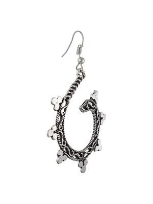 silver metal drop earrings - 13312409 - Standard Image - 2