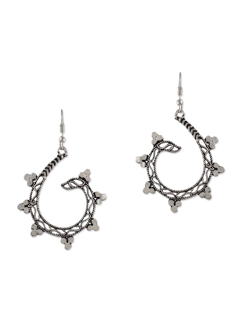 silver metal drop earrings - 13312409 - Zoom Image - 1
