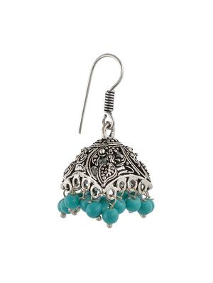 green metal jhumka earrings - 13312427 - Standard Image - 2