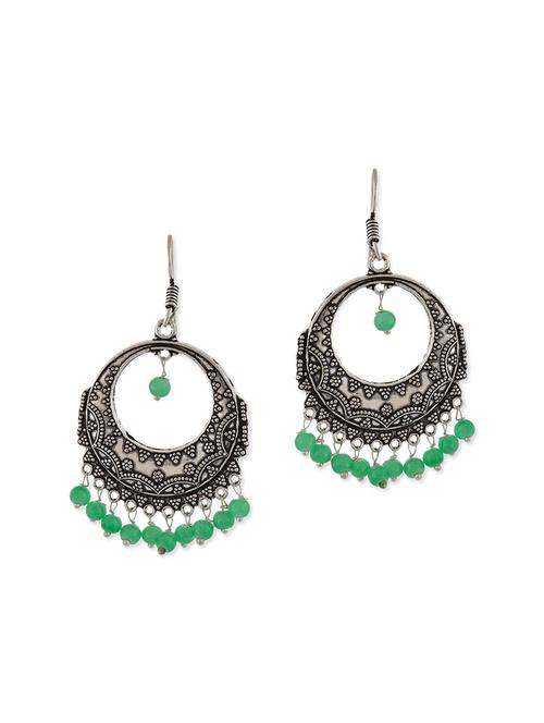 green metal drop earrings - 13312461 - Standard Image - 1