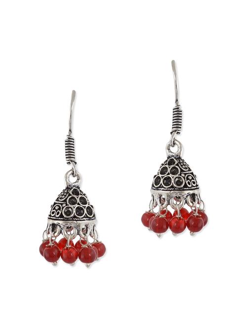 red metal drop earrings - 13312479 - Standard Image - 1
