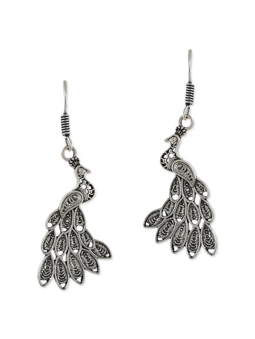 silver metal drop earrings - 13312484 - Standard Image - 1