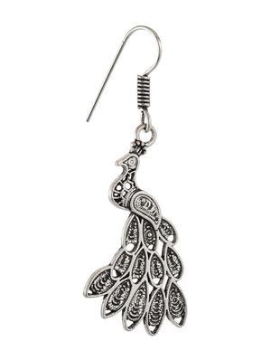 silver metal drop earrings - 13312484 - Standard Image - 2