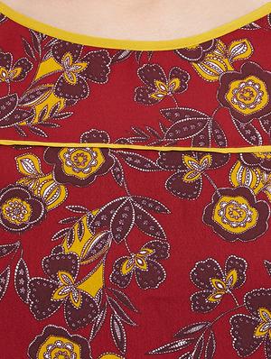contrast piping detail bell sleeved - 13312963 - Standard Image - 4
