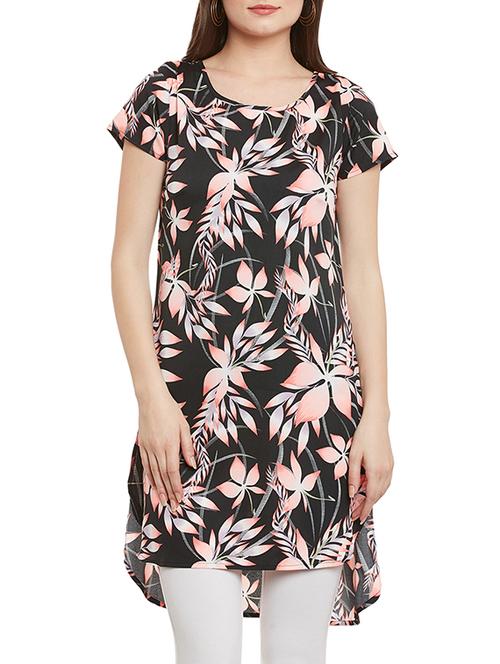black crepe high low tunic - 13312977 - Standard Image - 1