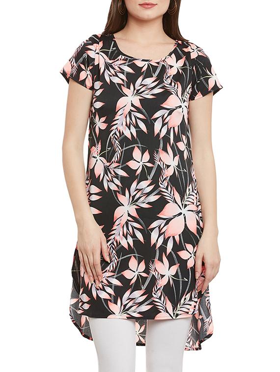 black crepe high low tunic - 13312977 - Zoom Image - 1