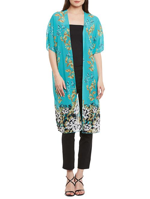blue floral georgette shrug - 13312988 - Standard Image - 1
