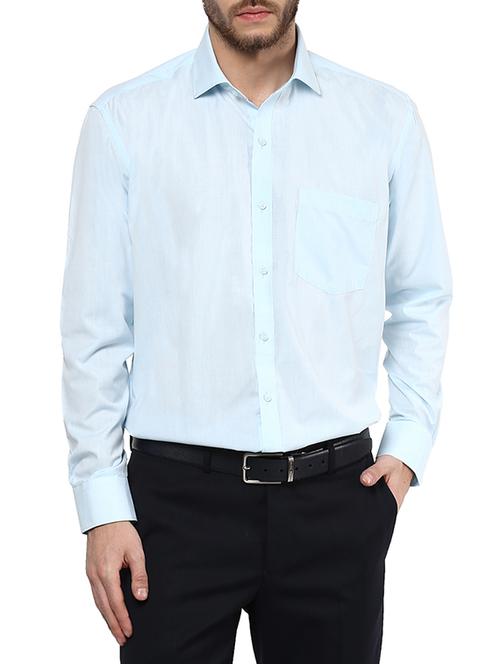 light blue cotton formal shirt - 13316089 - Standard Image - 1