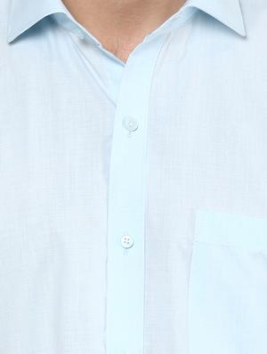 light blue cotton formal shirt - 13316089 - Standard Image - 4