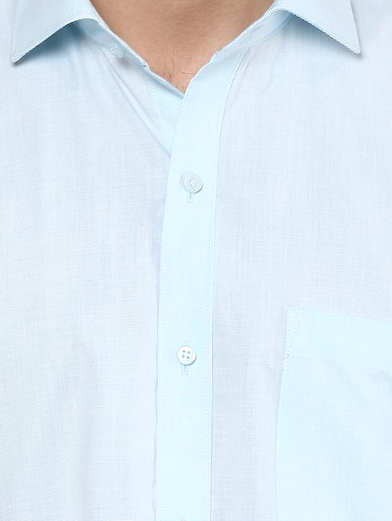 light blue cotton formal shirt - 13316089 - Zoom Image - 4