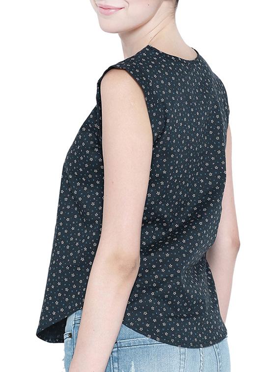 black printed cotton regular top - 13316265 - Zoom Image - 3