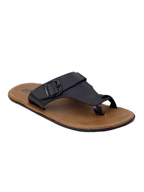 black Leather slip on slipper - 13316302 - Standard Image - 1