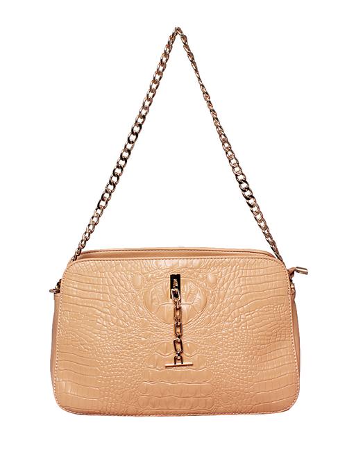beige leatherette sling bag - 1332233 - Standard Image - 1