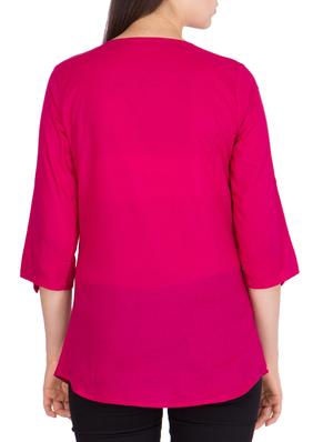 pink rayon regular top - 13323095 - Standard Image - 3