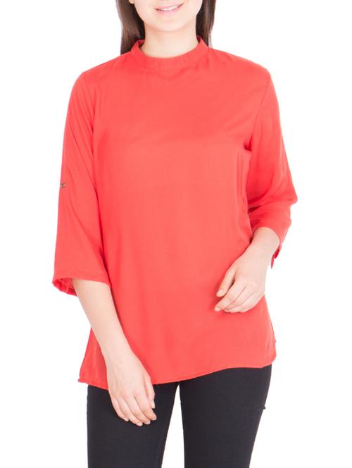 orange rayon regular top - 13323101 - Standard Image - 1