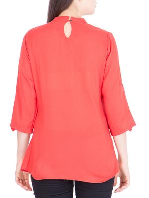 orange rayon regular top - 13323101 - Standard Image - 3