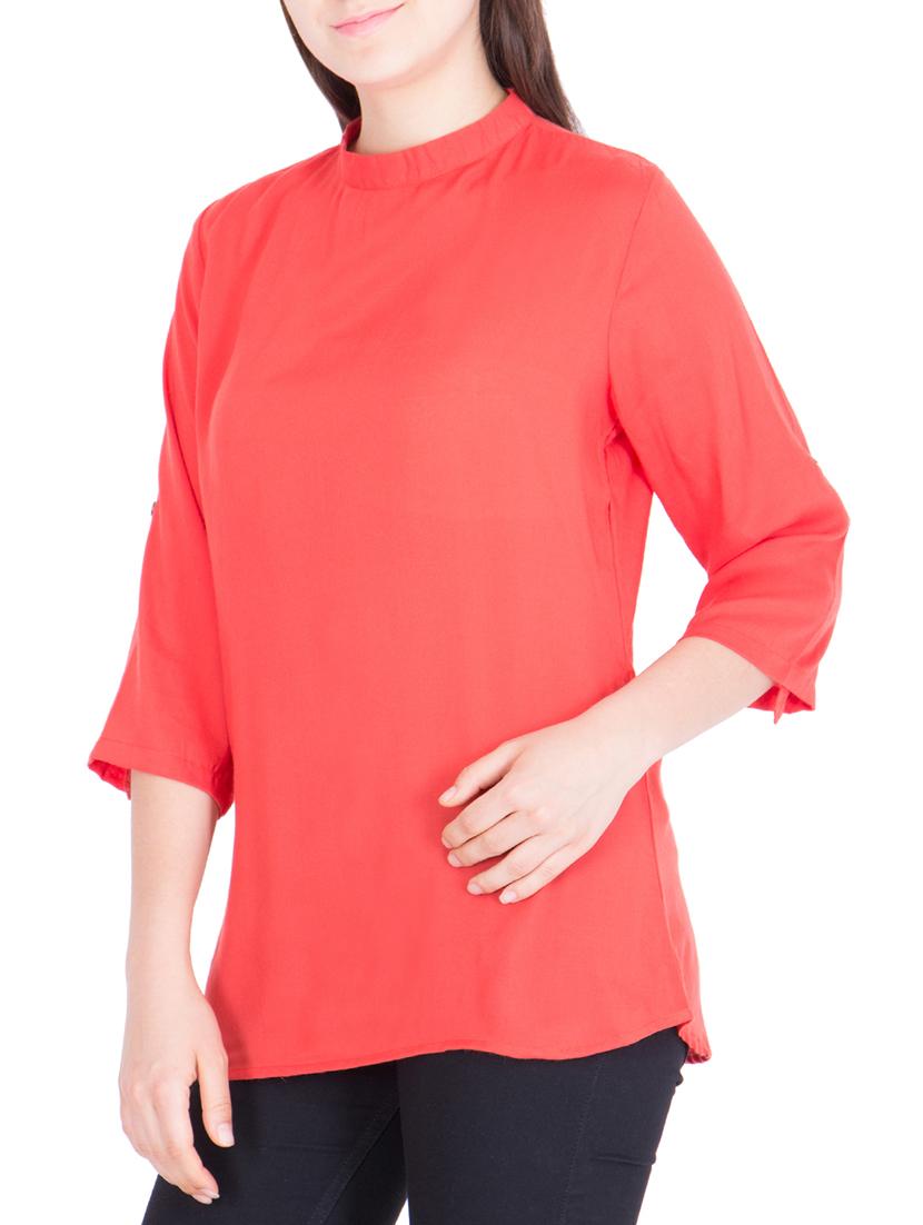 orange rayon regular top - 13323101 - Zoom Image - 2