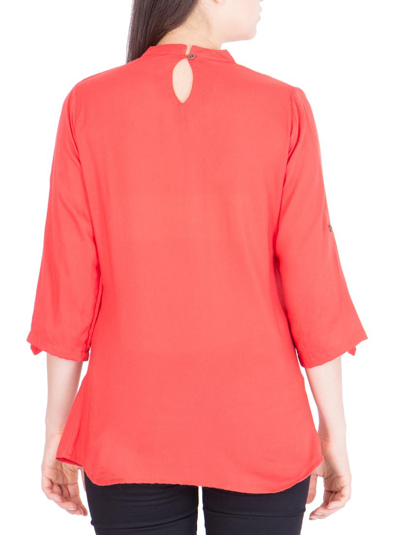 orange rayon regular top - 13323101 - Zoom Image - 3