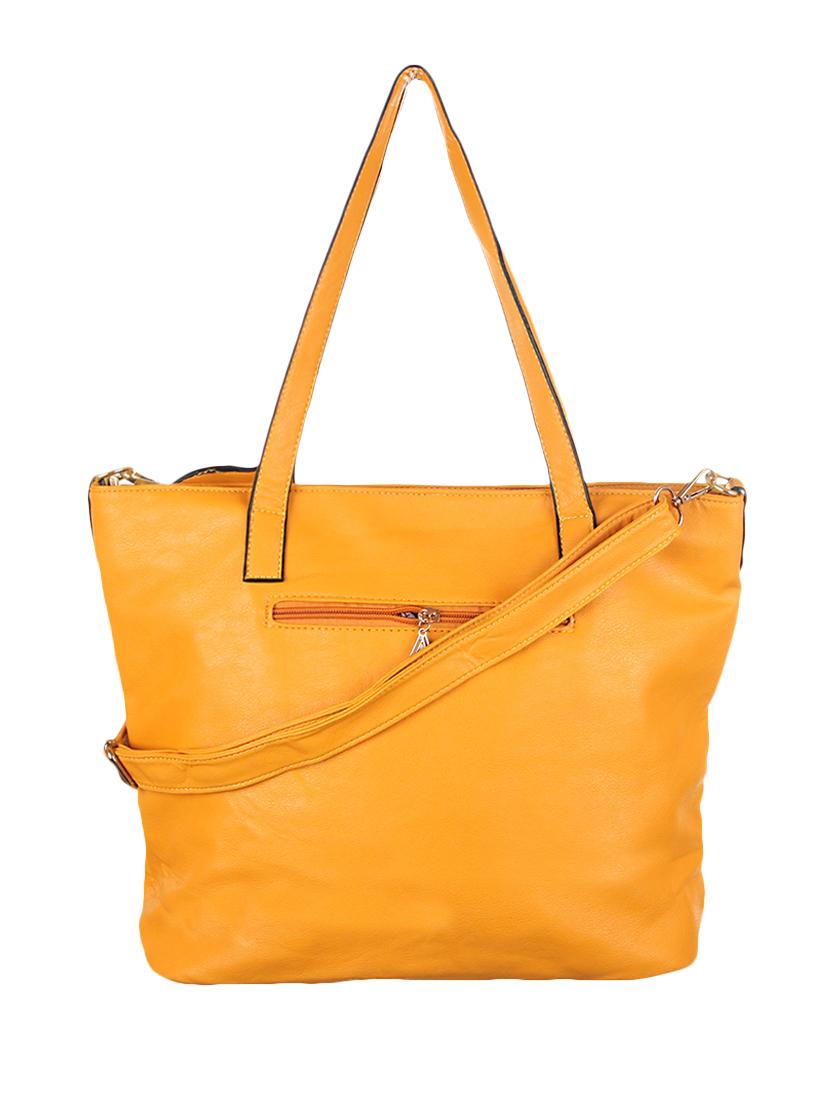 yellow leatherette (pu) regular handbag - 1332346 - Zoom Image - 1