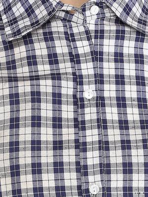 blue check printed cotton shirt - 13323539 - Standard Image - 4