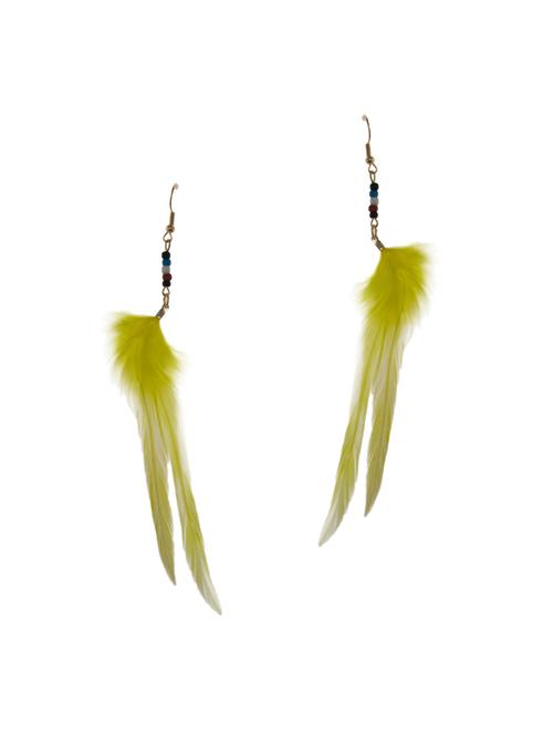 yellow metal drop earrings - 13325199 - Standard Image - 1