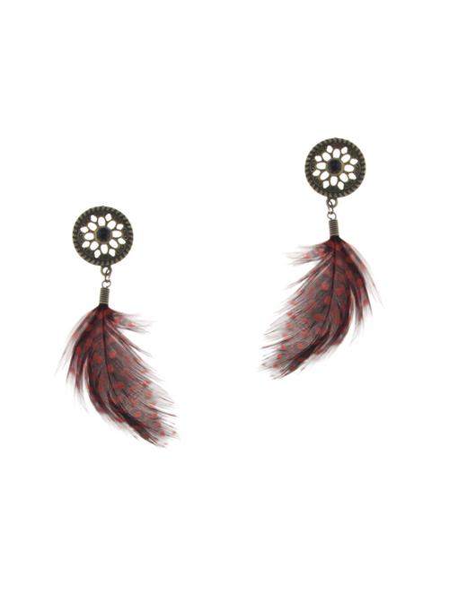 multi colored metal drop earrings - 13325217 - Standard Image - 1
