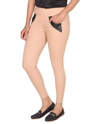 beige cotton jeggings - 13325898 - Standard Image - 2