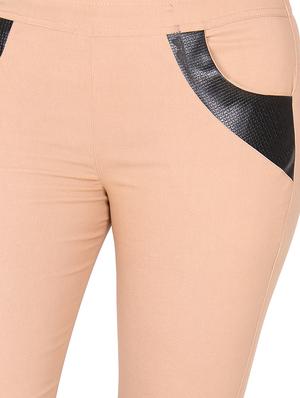 beige cotton jeggings - 13325898 - Standard Image - 4