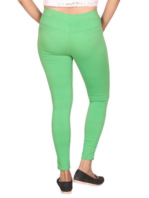 green cotton jeggings - 13325899 - Standard Image - 2