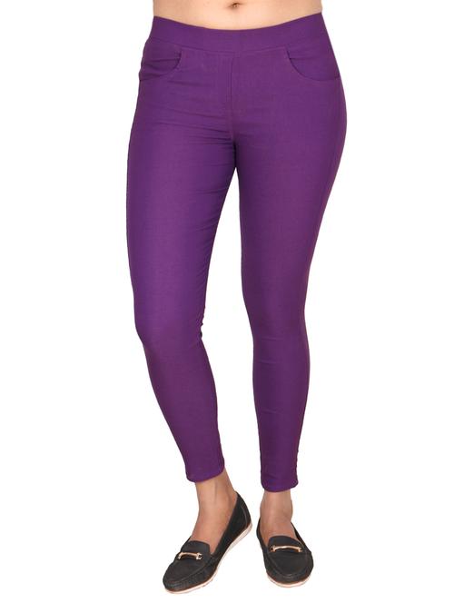 purple cotton jeggings - 13325900 - Standard Image - 1