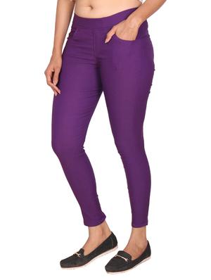 purple cotton jeggings - 13325900 - Standard Image - 2