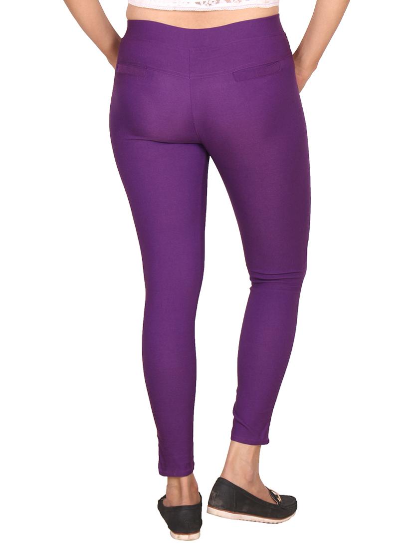 purple cotton jeggings - 13325900 - Zoom Image - 3