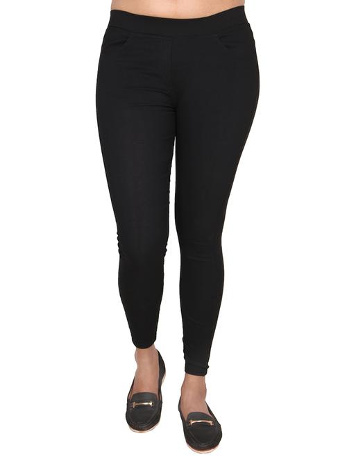 black cotton jeggings - 13325912 - Standard Image - 1