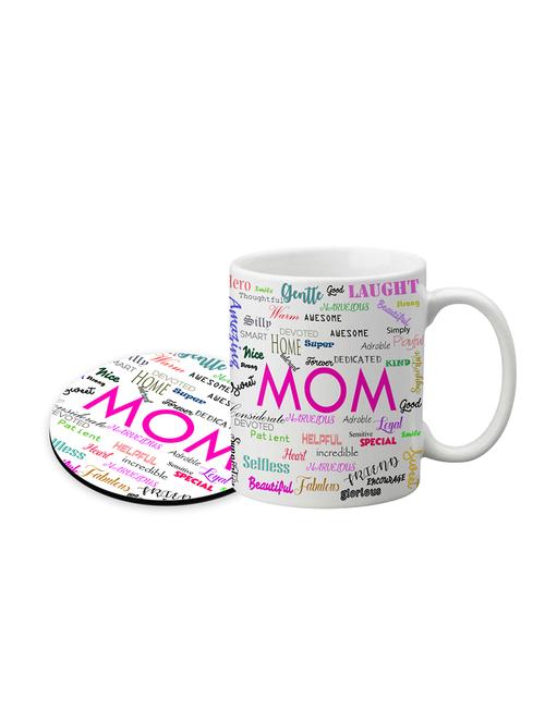 lof gifts for mummy mother's day and birthday gifts mom maa 325ml ceramic coffee mug with round printed coaster - 13327946 - Standard Image - 1