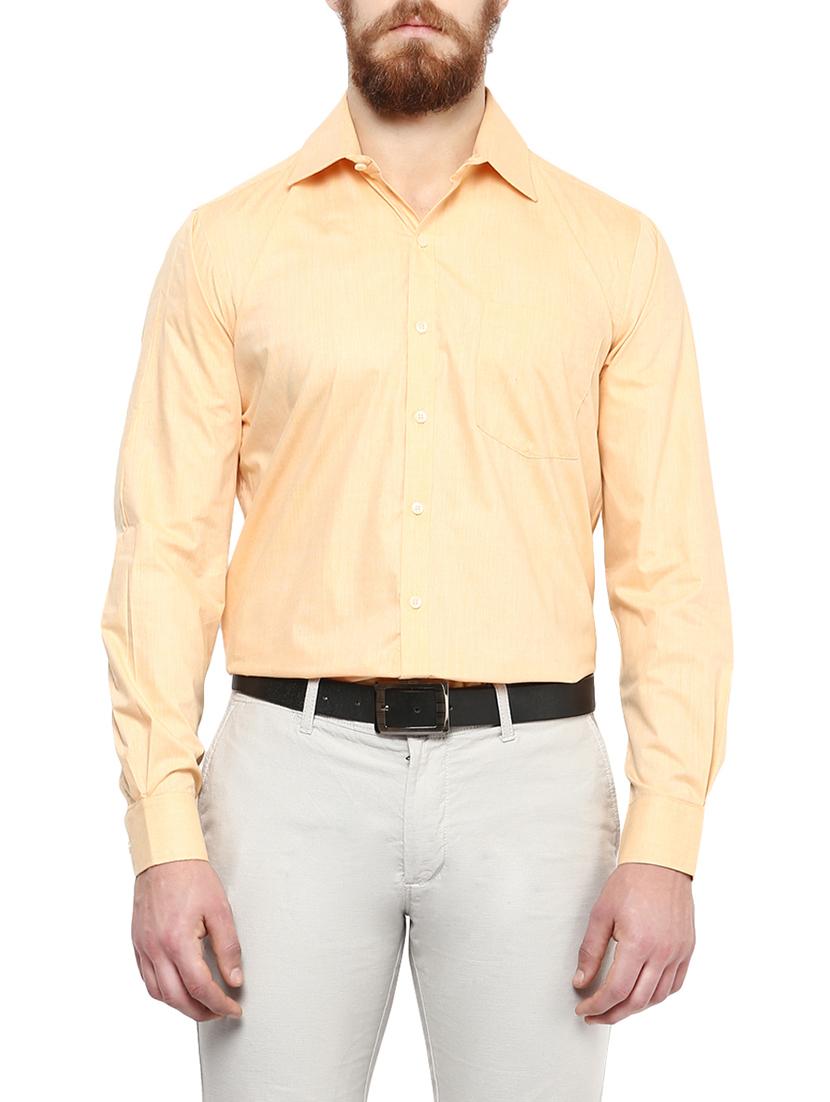 yellow cotton formal shirt - 13327992 - Zoom Image - 1