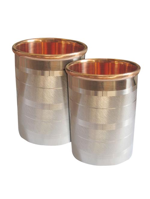 asiacraft handmade set of 2 stainless steel copper glasses - 13328445 - Very Small Image - 1