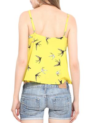 yellow printed crepe top - 13328738 - Standard Image - 3