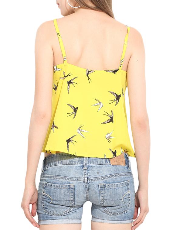 yellow printed crepe top - 13328738 - Zoom Image - 3